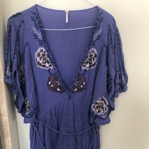 Embroidered Free People blouse.